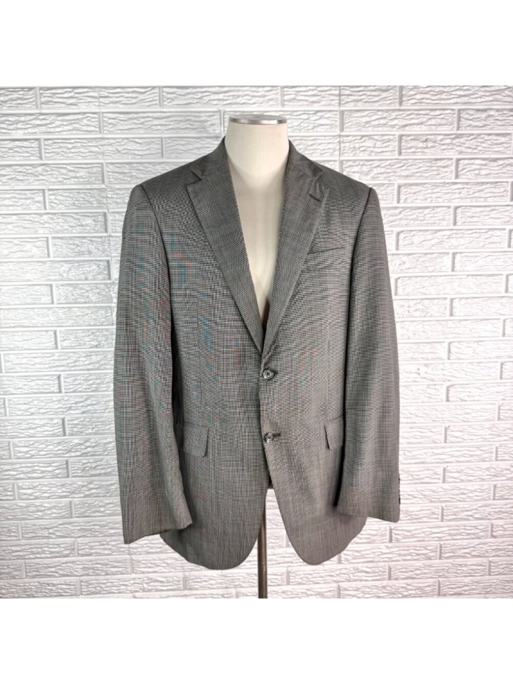 Hart Schaffner Marx Mens Grey Single Breasted Suit Jacket Sport Coat Size 42L